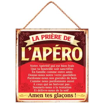 plaque en métal à suspendre apéro | jourdefete.com