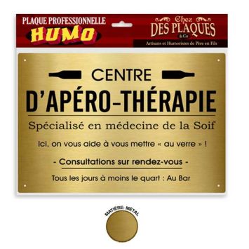 plaque professionnelle humoristique apéro | jourdefete.com