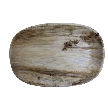 3 plateaux en feuille de palmier - 35 x 24 cm