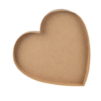 Plateau en forme de cœur en carton kraft - 40 x 40 x 4 cm