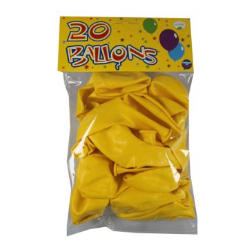 20 Ballons de Baudruche Jaune 