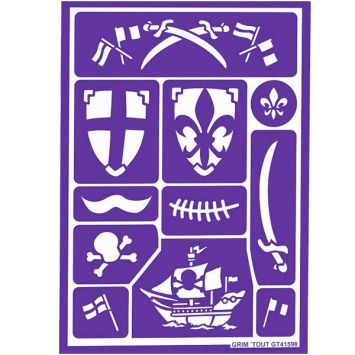 Pochoir Chevalier et Pirate Grim'Tout