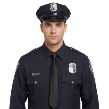 Cravate noire de Policier en polyester
