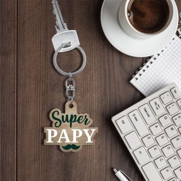 Porte-clé affectif - Super Papy - Collection Mon Papy