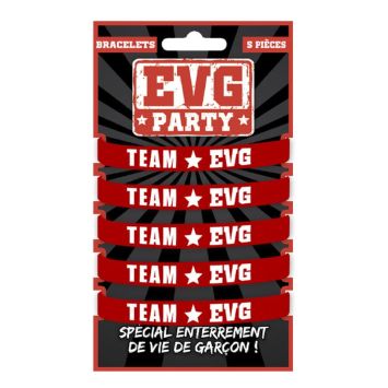 Lots de 5 bracelets "Team EVG" | jourdefete.com