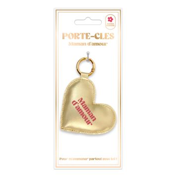 Porte-clés en forme de cœur "Maman d'amour" - Collection Maman d'Amour