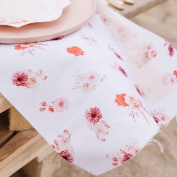 Chemin de table floral - 28 cm x 5 m - Collection Love to Love