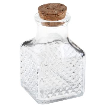 Pot en verre carré - Vintage - 4 x 4 x 7 cm