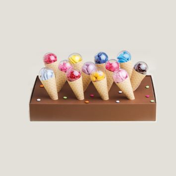 Kit Présentoir a Cornets de Dragees Imitation Cornets de Glace