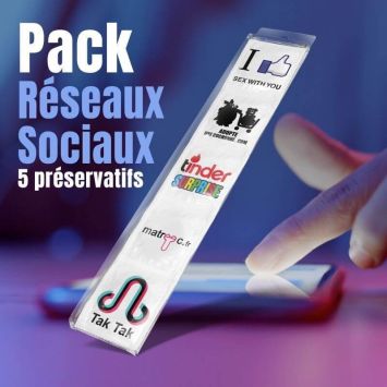 Pack de 5 préservatifs Réseaux Sociaux 