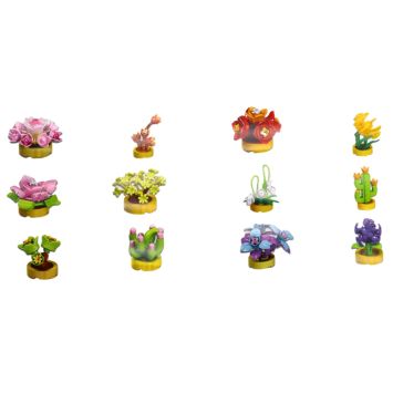 Assortiment de mini puzzles de construction en forme de fleurs colorées et cactus pour pochette surprise d'anniversaire | jourdefete.com