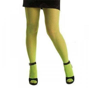Collants Résille Néon Vert - Taille Unique