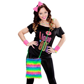 Sac à main arc-en-ciel en peluche