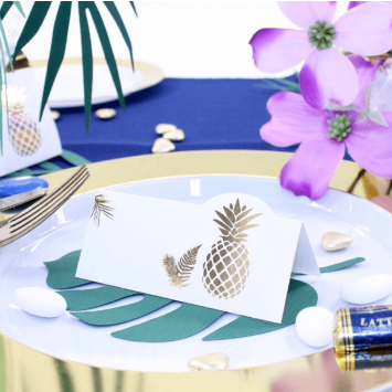 10 Marque-Places Ananas Or