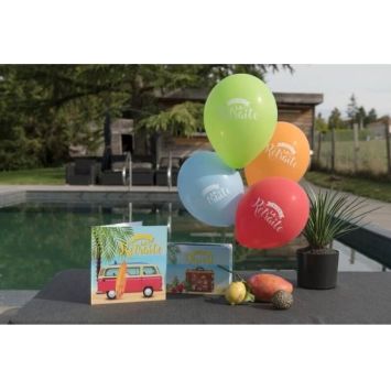 8 Ballons en latex - Retraite Tropicale - 23 cm