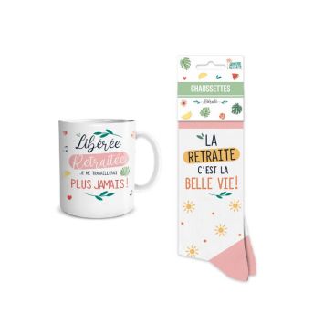 COFFRET MUG CHAUSSETTES RETRAITE FEMME
