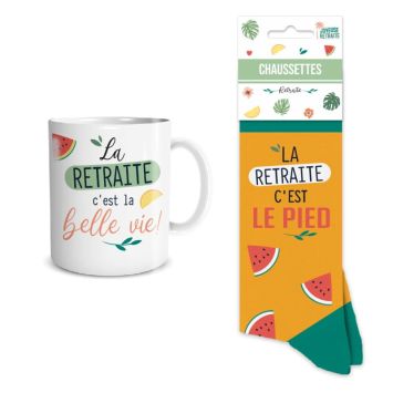 Coffret Cadeau Mug et Chaussettes - Retraite