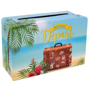Tirelire en carton de la collection retraite tropicale