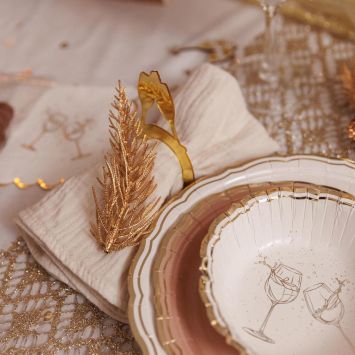 8 bols en carton -  Nouvel An - Diamètre 13,5 cm - Collection Bubbles Party