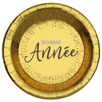 assiette bonne année or | jourdefete.com