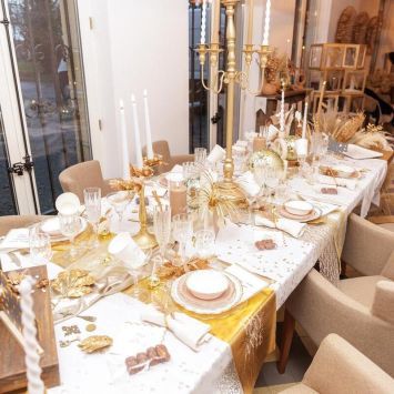 Chemin de table "Bonne Année" lamé - Nouvel An - 28 cm x 3 m - Collection Bubbles Party