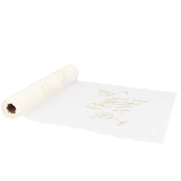 Chemin de table "Bonne Année" en mousseline - Nouvel An - 28 cm x 3 m - Collection Bubbles Party