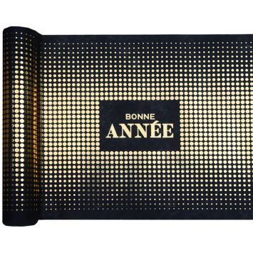 Chemin de table "Bonne Année" Golden, noir et doré | jourdefete.com