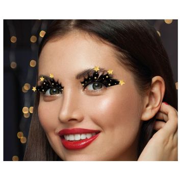 Faux cils avec étoiles dorées - Réveillon du Nouvel An