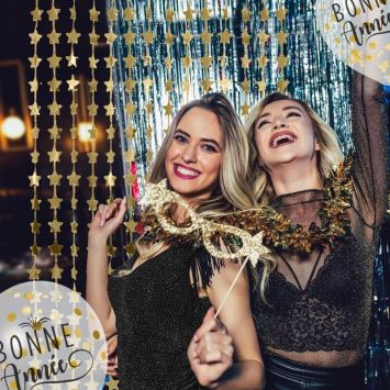 Rideau Etoiles Bonne Année - Or