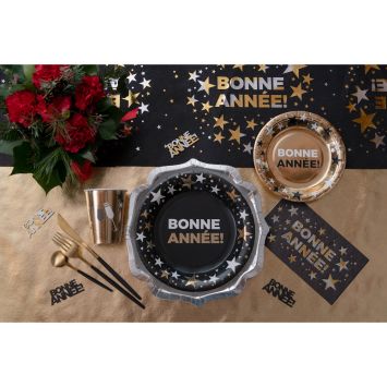 10 serviettes "Bonne Année !" en papier - Nouvel An - 40 x 33 cm - Collection Bonne Année Champagne