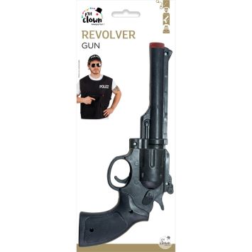 Revolver noir en plastique - 25 cm