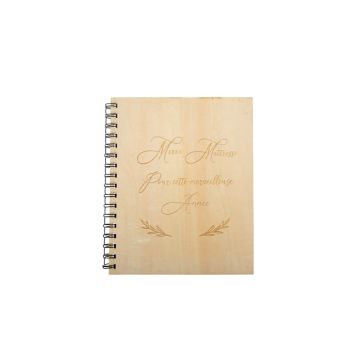 Carnet de notes en bois - Maîtresse - Modèle au choix