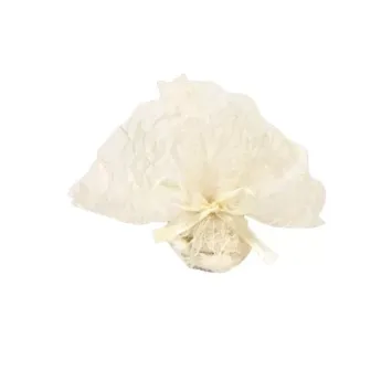 10 ronds en tulle en voile nacré blanc