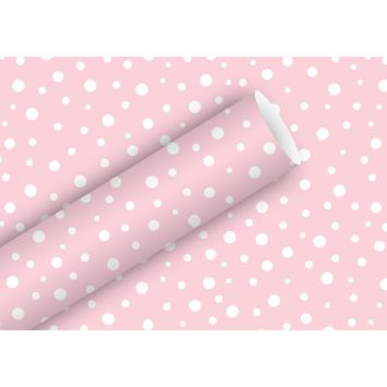 Rouleau de papier cadeau à pois - 2 x 0,7 m - Couleur au choix