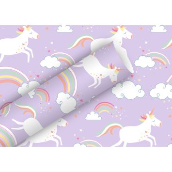 Rouleau de papier cadeau - 2 x 0,7 m - Licorne