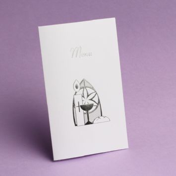 10 Menus de communion - Calice argenté