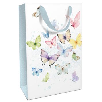 Sac cadeau en papier - Papillons - Taille M