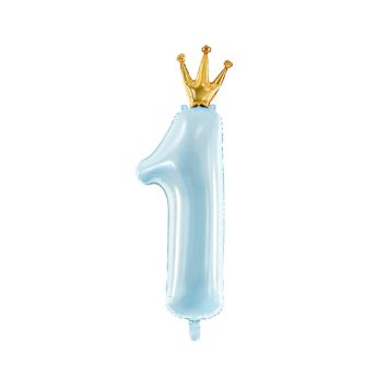 Ballon en aluminium - Chiffre "1" - 30 x 90 cm - Couleur au choix