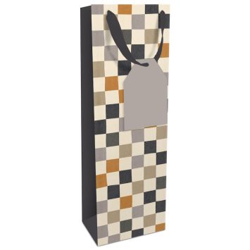 Sac cadeau en papier pour bouteille - Check Up Boho