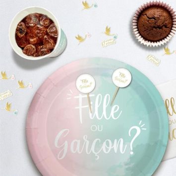 Sachet de 40 décorations de table - Fille ou Garçon ? - Collection Gender Reveal