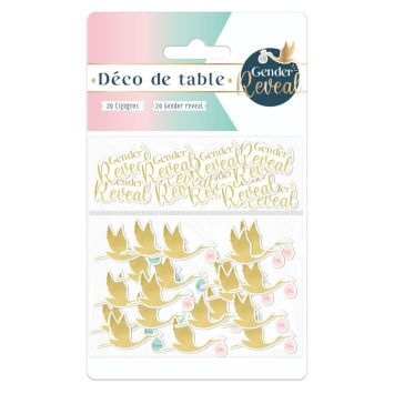 Sachet de 40 décorations de table - Fille ou Garçon ? - Collection Gender Reveal | jourdefete.com