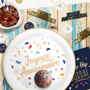 Sachet de 20 décorations de table - Joyeux Anniversaire - Collection Confettis