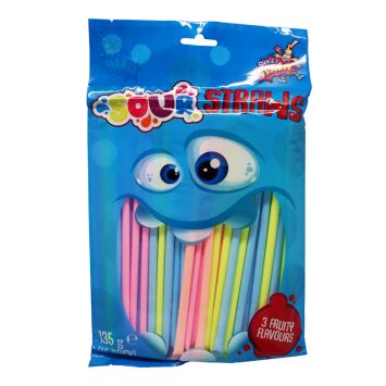 Sachet de 45 bonbons citriques au goût fruité - Sour Straws - 135 g