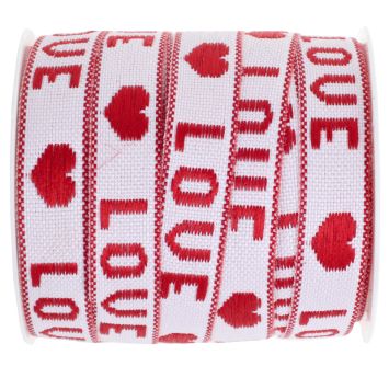 Ruban "Love" - 1 cm x 5 m - Saint-Valentin