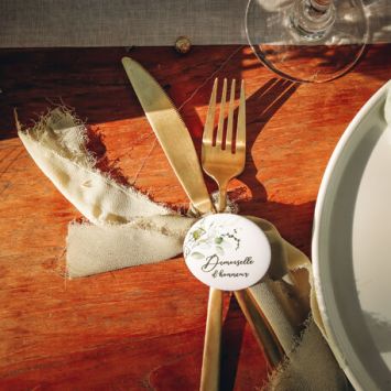  2 Badges Demoiselle d'Honneur - Collection Sauge Green