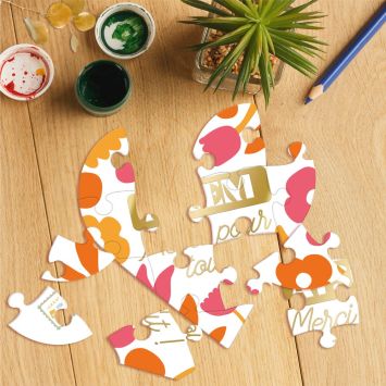 Carte Puzzle à message avec enveloppe "ATSEM, merci pour tout !" - Collection Merci pour cette année