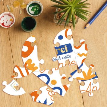 Carte Puzzle à message avec enveloppe "Merci pour cette année" - Collection Merci pour cette année