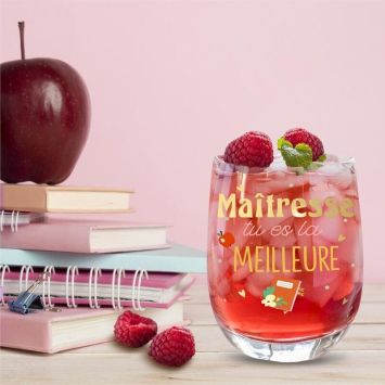 Verre rond - Maîtresse - Collection Merci pour cette année