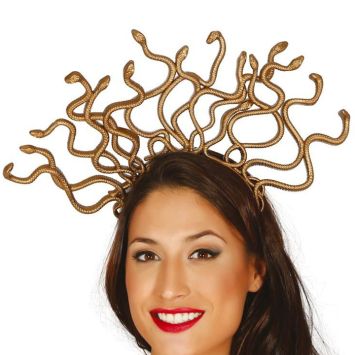 Serre-tête doré de Méduse pour femme