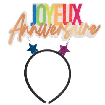 Serre-tête "Joyeux Anniversaire" - Collection Festicolor - Couleur au choix